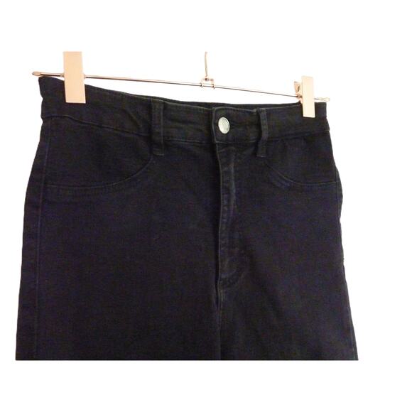 Zara Black Denim Stretch Skinny Jeans Distressed 4 - Picture 2 of 8